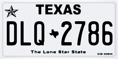 TX license plate DLQ2786