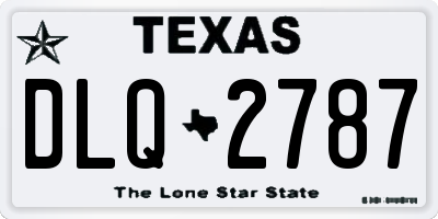 TX license plate DLQ2787