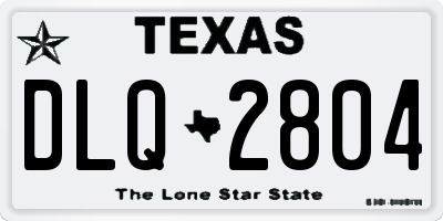 TX license plate DLQ2804