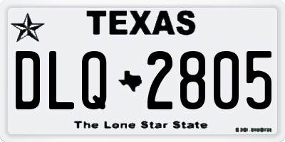 TX license plate DLQ2805