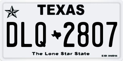 TX license plate DLQ2807