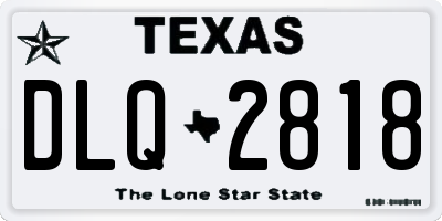 TX license plate DLQ2818