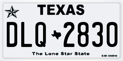 TX license plate DLQ2830
