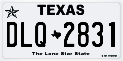 TX license plate DLQ2831