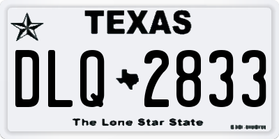TX license plate DLQ2833