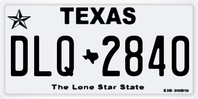 TX license plate DLQ2840