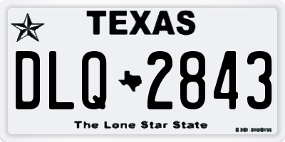 TX license plate DLQ2843