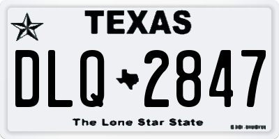 TX license plate DLQ2847