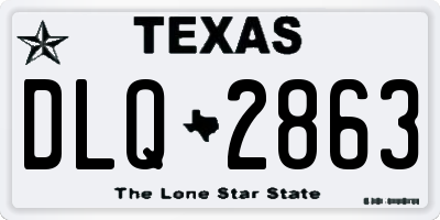TX license plate DLQ2863
