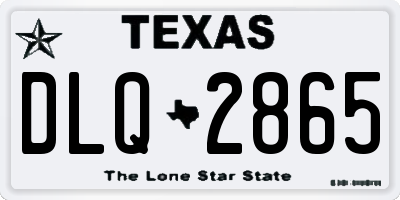 TX license plate DLQ2865