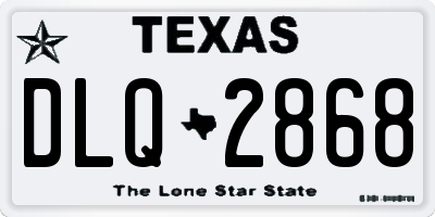 TX license plate DLQ2868