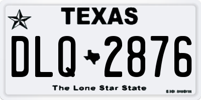 TX license plate DLQ2876