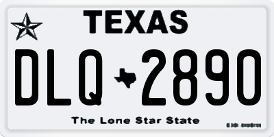 TX license plate DLQ2890