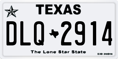 TX license plate DLQ2914