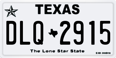 TX license plate DLQ2915
