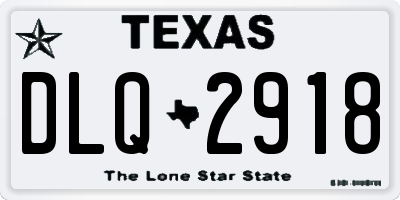 TX license plate DLQ2918