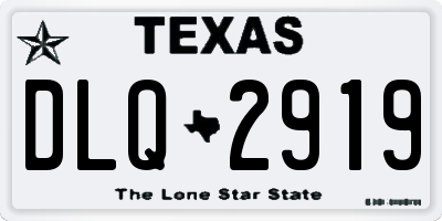 TX license plate DLQ2919