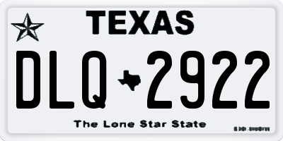 TX license plate DLQ2922