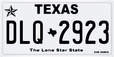 TX license plate DLQ2923
