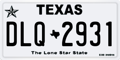 TX license plate DLQ2931