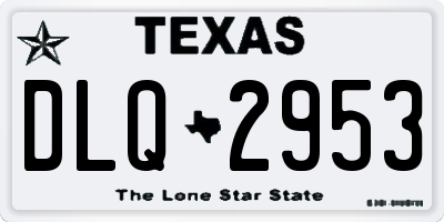 TX license plate DLQ2953