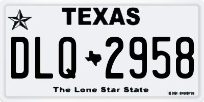 TX license plate DLQ2958
