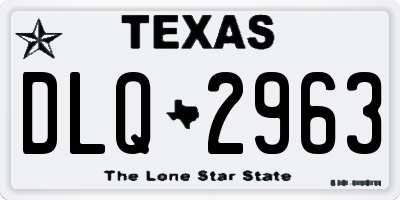 TX license plate DLQ2963