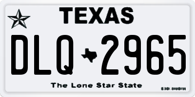 TX license plate DLQ2965