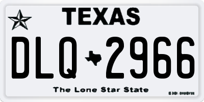 TX license plate DLQ2966