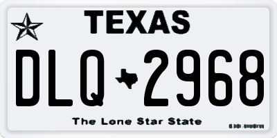 TX license plate DLQ2968