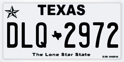 TX license plate DLQ2972