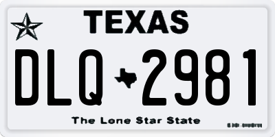 TX license plate DLQ2981