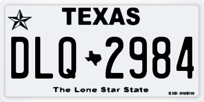TX license plate DLQ2984