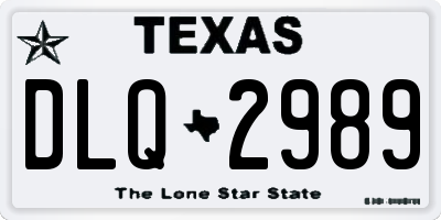 TX license plate DLQ2989