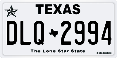 TX license plate DLQ2994