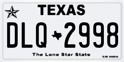 TX license plate DLQ2998