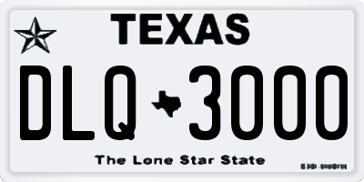 TX license plate DLQ3000