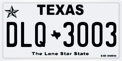TX license plate DLQ3003