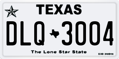 TX license plate DLQ3004