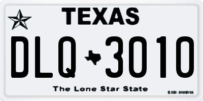TX license plate DLQ3010