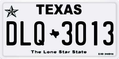 TX license plate DLQ3013