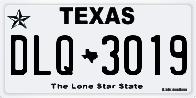 TX license plate DLQ3019