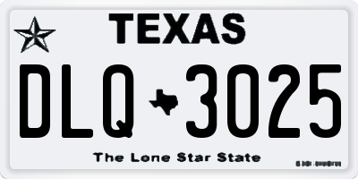 TX license plate DLQ3025