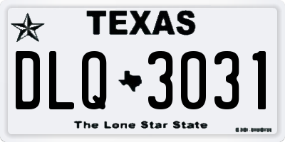 TX license plate DLQ3031