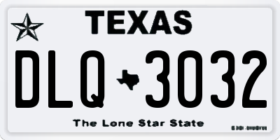 TX license plate DLQ3032