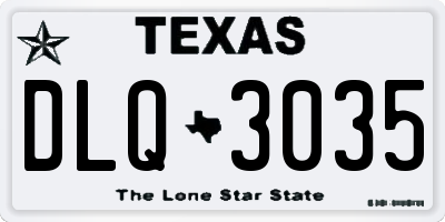 TX license plate DLQ3035