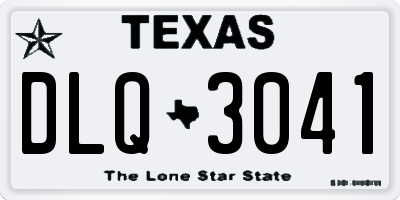 TX license plate DLQ3041