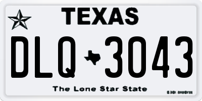 TX license plate DLQ3043
