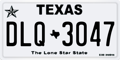 TX license plate DLQ3047