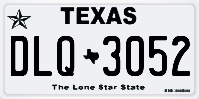 TX license plate DLQ3052